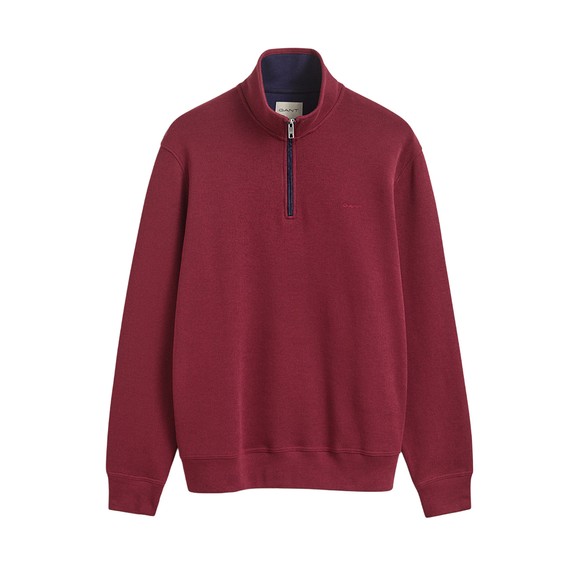 Gant Mens Red Sacker 1/2 Zip Sweatshirt