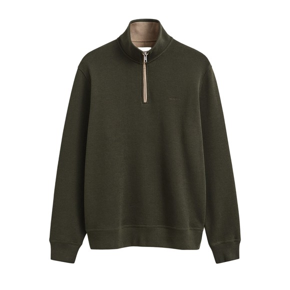 Gant Mens Green Sacker 1/2 Zip Sweatshirt