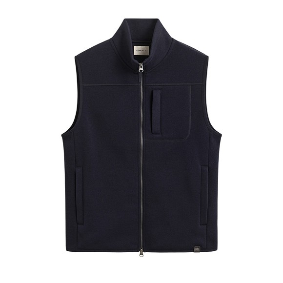 Gant Mens Blue Zipped Fleece Vest