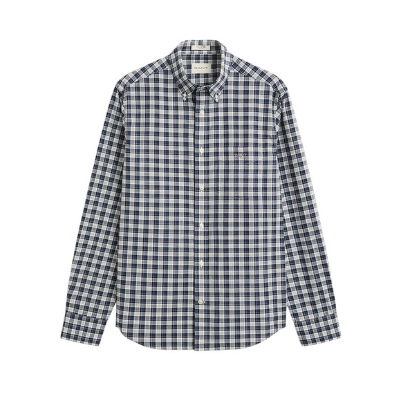 Gant Mens Green Poplin Check Shirt
