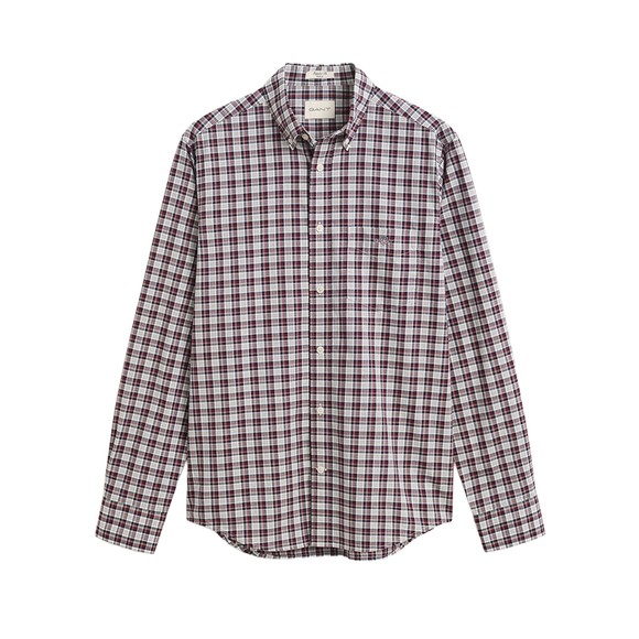 Gant Mens Red Poplin Check Shirt