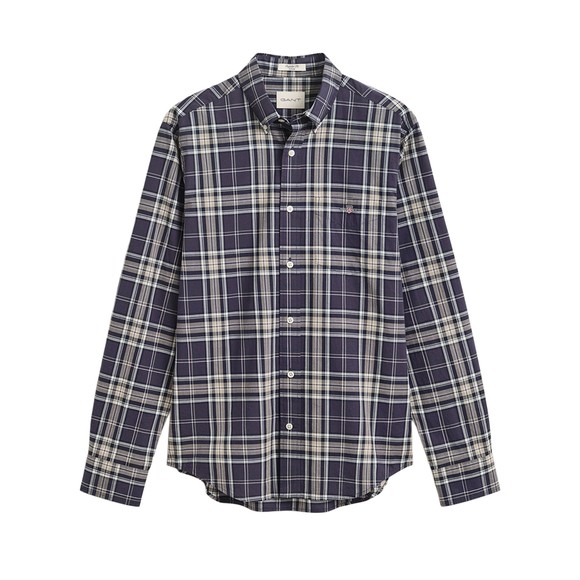 Gant Mens Beige Poplin Check Shirt