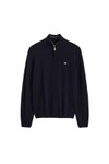 Gant Mens Blue Superfine Lambswool Half Zip Jumper