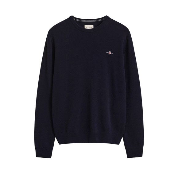 Gant Mens Blue Superfine Lambswool Jumper