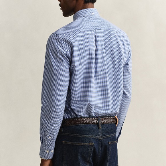 Gant Mens Blue Gingham Classic Poplin Shirt main image
