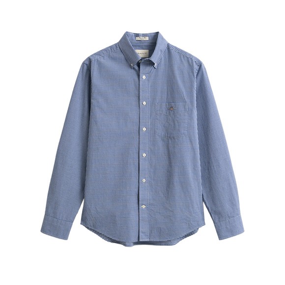 Gant Mens Blue Gingham Classic Poplin Shirt