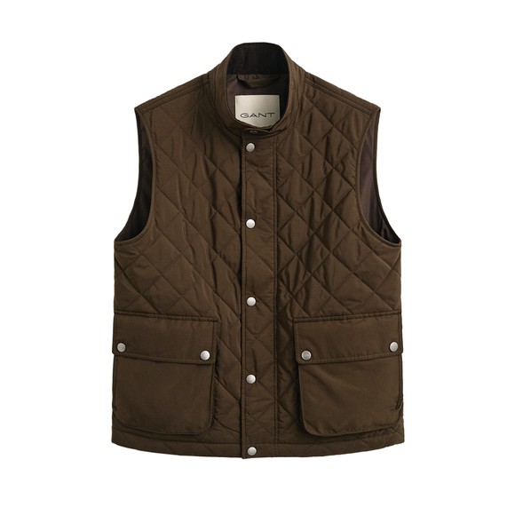 Gant Mens Brown Quilted Gilet