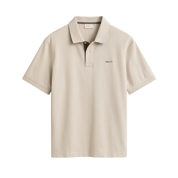 Gant Mens Beige Contrast Pique Polo Shirt