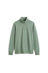 Gant Mens Green Shield Quarter Zip Sweatshirt
