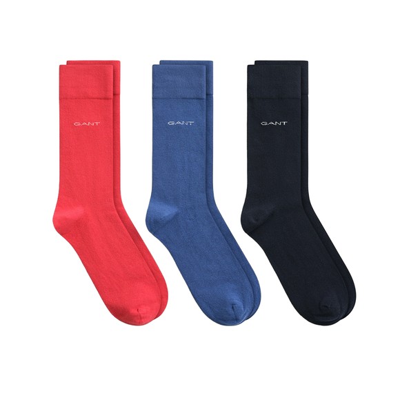 Gant Mens Red Soft Cotton 3 Pack Socks