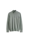 Gant Mens Green Classic Cotton Half Zip Jumper