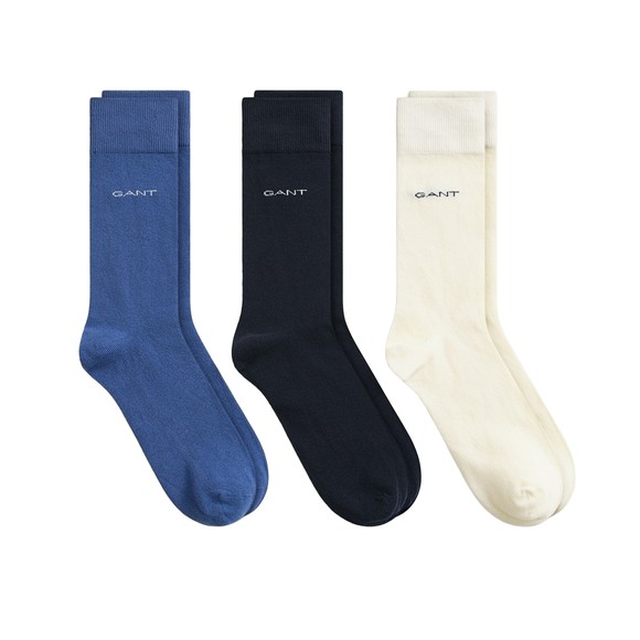 Gant Mens Blue Soft Cotton 3 Pack Socks