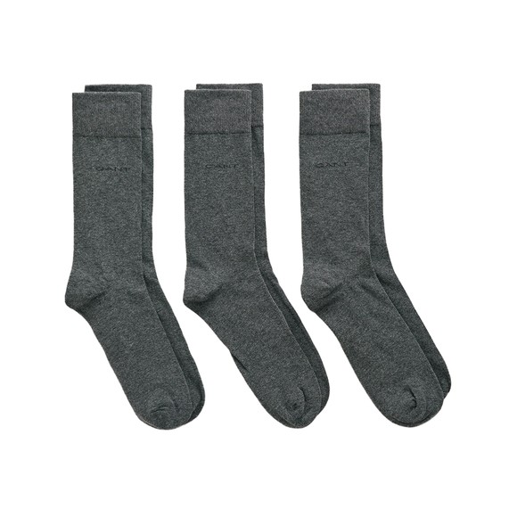 Gant Mens Grey Soft Cotton 3 Pack Socks