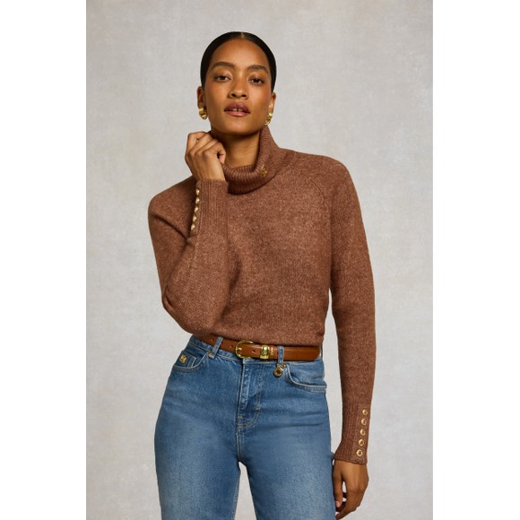 Holland Cooper Womens Off-White Tori Roll Neck Knit Jumper #3