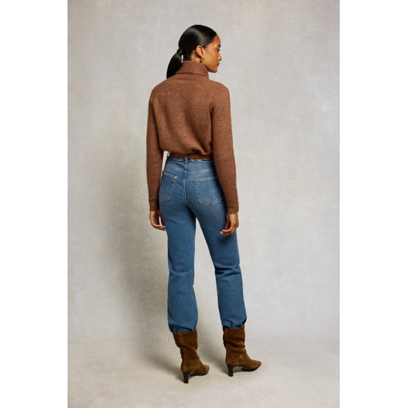 Holland Cooper Womens Off-White Tori Roll Neck Knit Jumper #4