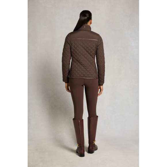 Holland Cooper Womens Brown Boughton Diamond Quilt Jacket #4