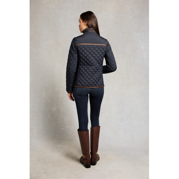 Holland Cooper Womens Blue Boughton Diamond Quilt Jacket #4