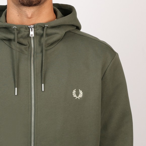 Fred Perry Mens Green Hooded Zip Through Sweatshirt #3