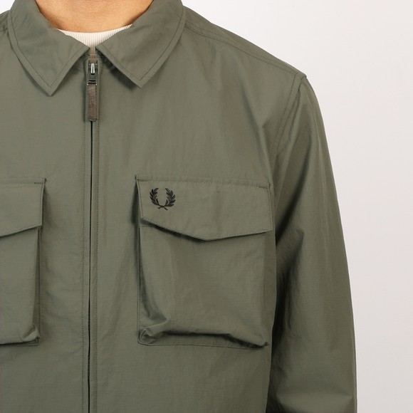 Fred Perry Mens Green Ripstop Pocket Overshirt #3