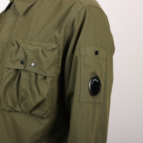 C.P. Company Mens Green Gabardine Long Sleeve Shirt #3