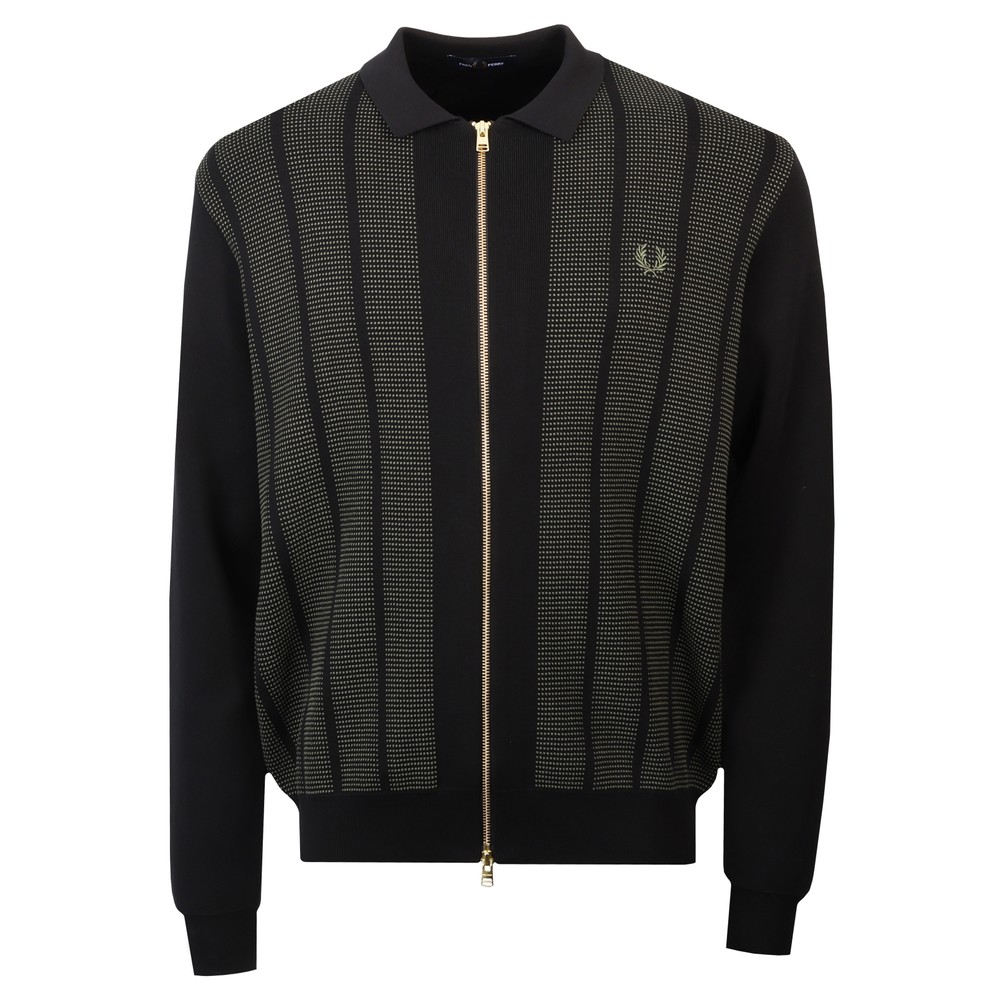 Textured Panel Zip Cardigan