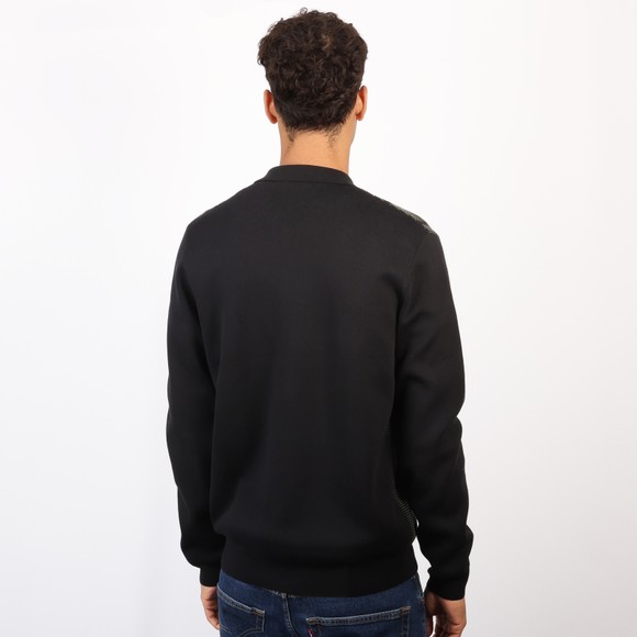 Fred Perry Mens Black Textured Panel Zip Cardigan #4