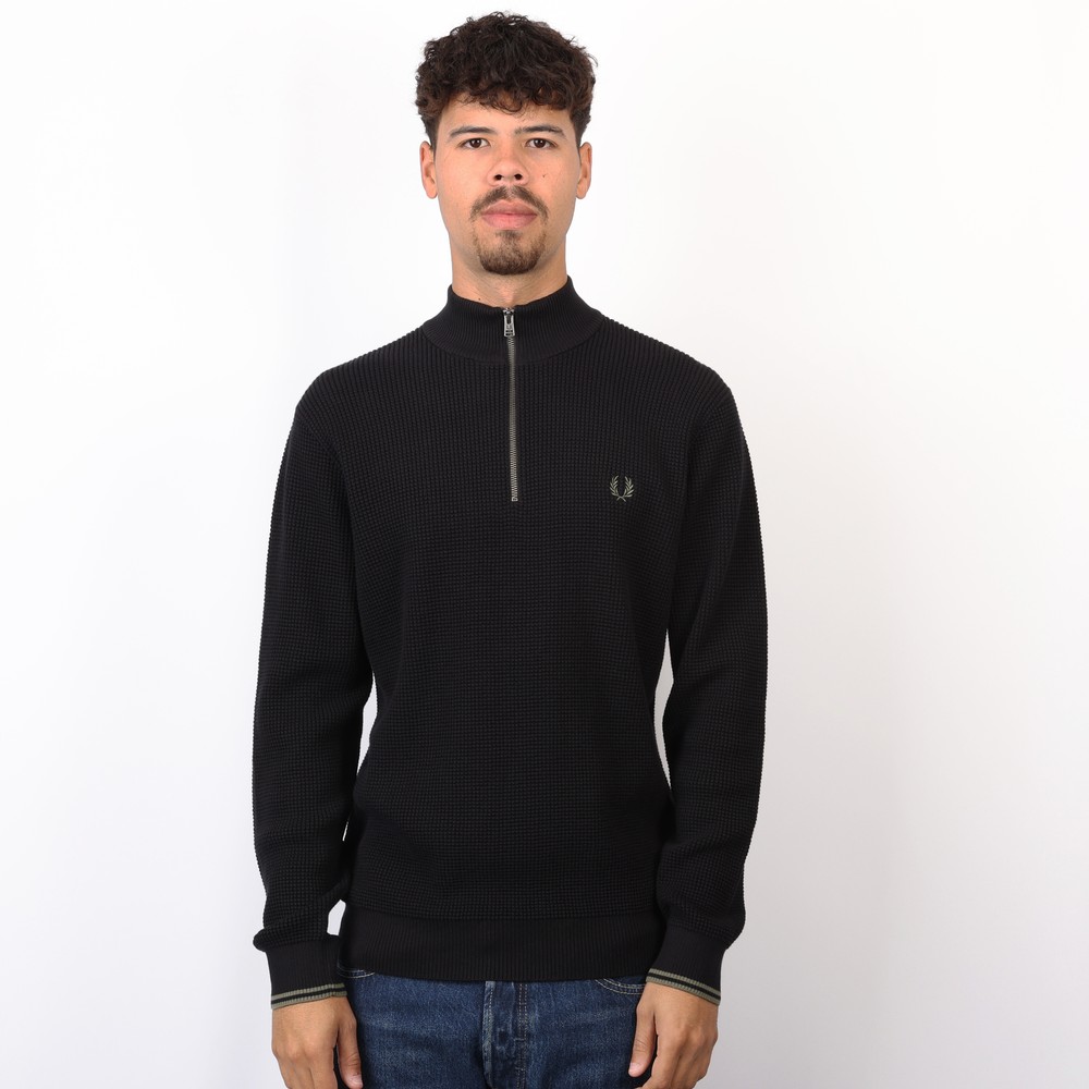 Waffle Stitch Half Zip Jumper