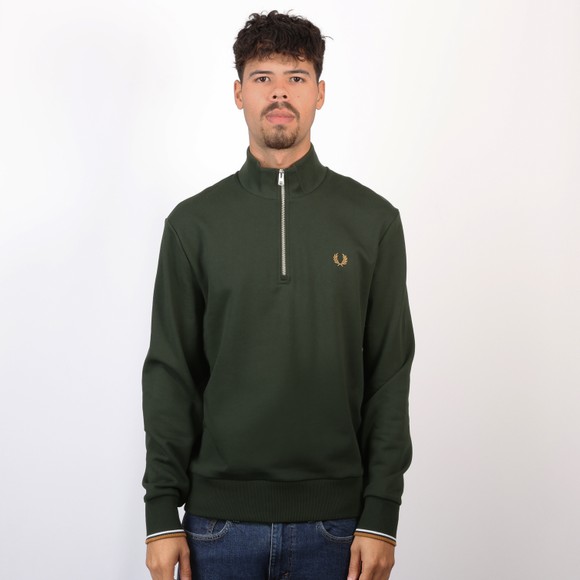 Fred Perry Mens Green 1/2 Zip Sweatshirt #2