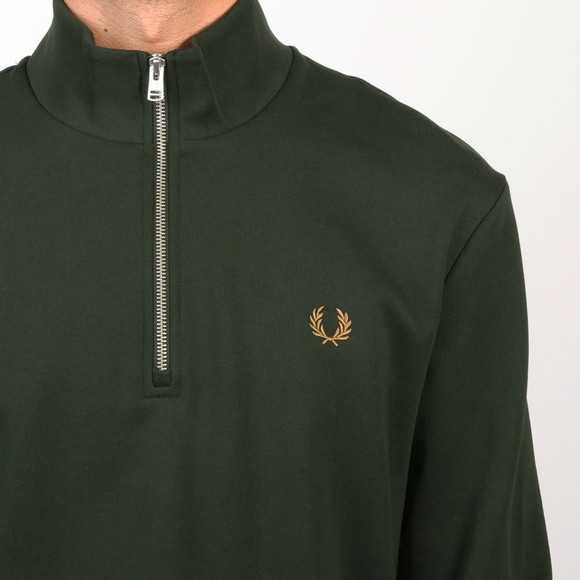 Fred Perry Mens Green 1/2 Zip Sweatshirt #3