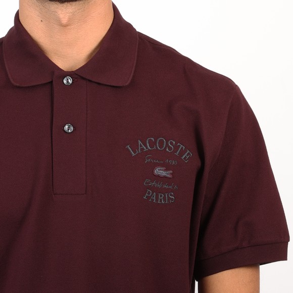 Lacoste Mens Red Embroidered Petit Pique Polo #3