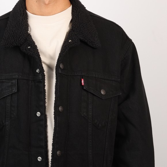 Levi's ® Mens Black Relaxed Sherpa Trucker Jacket #3