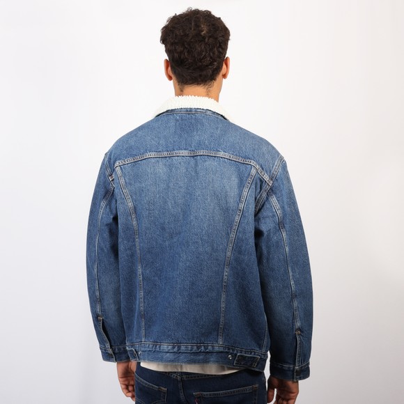 Levi's ® Mens Blue Relaxed Sherpa Trucker Jacket #4