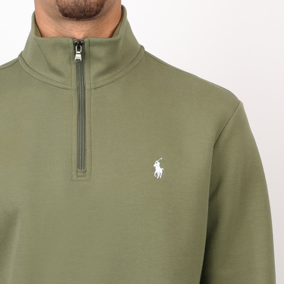 Polo Ralph Lauren Mens Green Double Knit 1/4 Zip Jumper #3