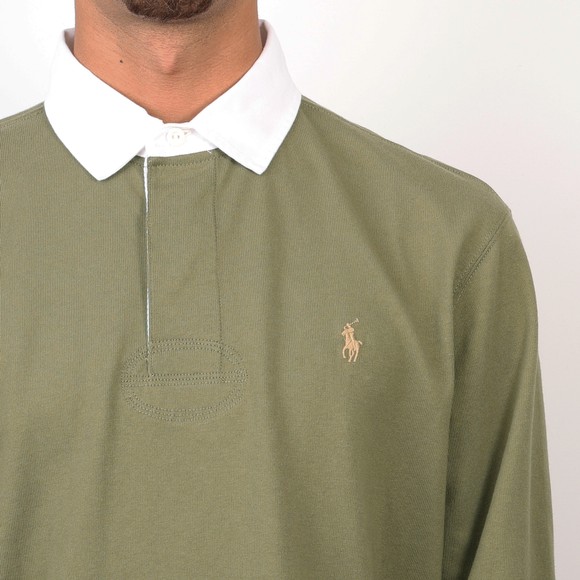 Polo Ralph Lauren Mens Green The Iconic Rugby Shirt #3