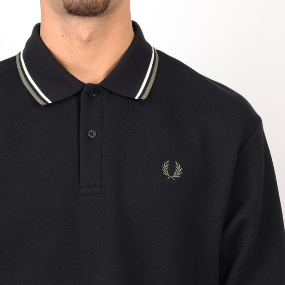Fred Perry Mens Black Tipped Collared Sweatshirt #3