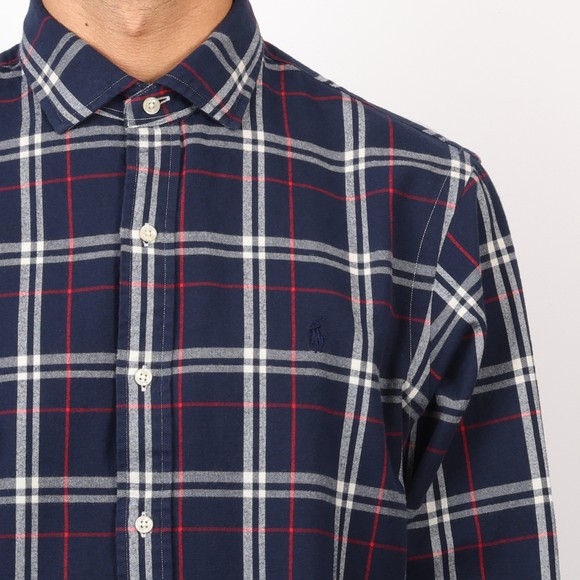 Polo Ralph Lauren Mens Blue Custom Fit Plaid Oxford Shirt #3