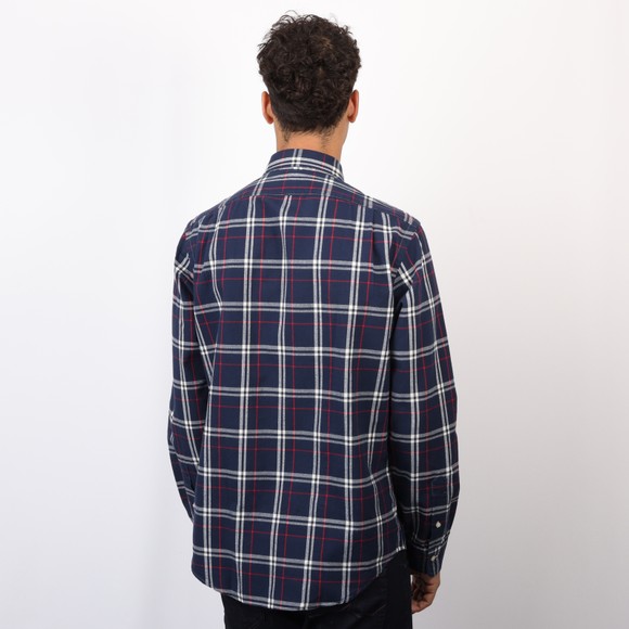 Polo Ralph Lauren Mens Blue Custom Fit Plaid Oxford Shirt #4