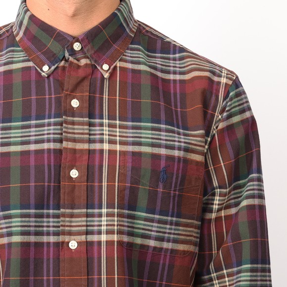 Polo Ralph Lauren Mens Brown Flannel Check Pyjama Shirt #3