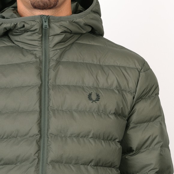 Fred Perry Mens Green Hooded Insulated Jacket #3