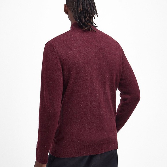 Barbour Lifestyle Mens Red Tisbury Half Zip Jumper #4