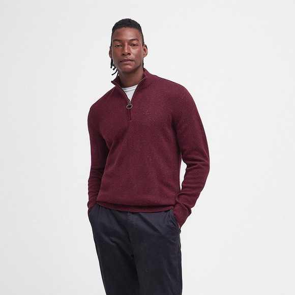 Barbour Lifestyle Mens Red Tisbury Half Zip Jumper #3