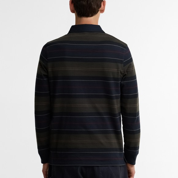 Barbour Lifestyle Mens Blue Frith Tartan Stripe Rugby Shirt #4