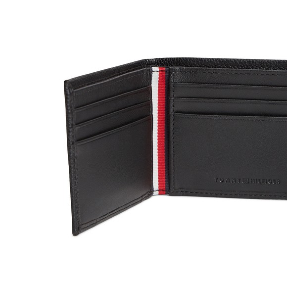 Tommy Hilfiger Mens Black Corporate Leather CC Bifold Wallet main image