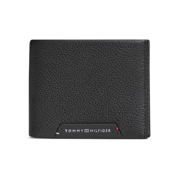 Tommy Hilfiger Mens Black Corporate Leather CC Bifold Wallet main image