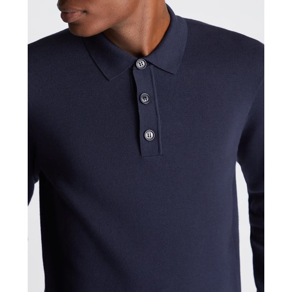 Remus Mens Blue Polo Neck Knitted Jumper main image