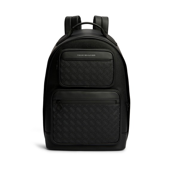 Tommy Hilfiger Mens Black Modern Monogram Backpack main image