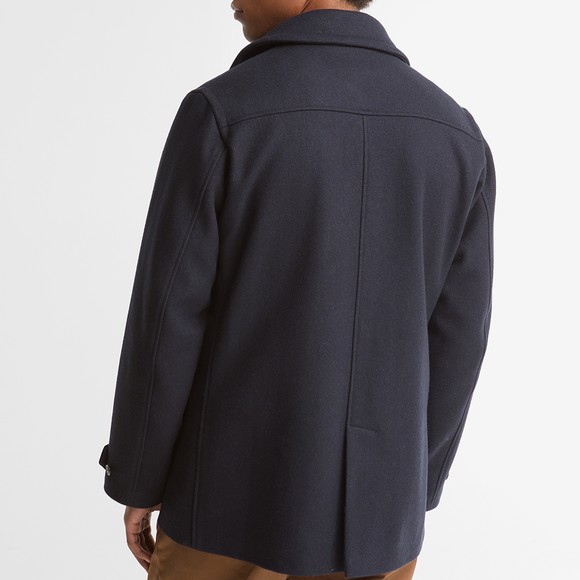 Barbour Lifestyle Mens Blue Polzeath Wool Pea Coat #4
