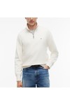Tommy Hilfiger Mens Off-White Essential Fleece 1/4 Zip