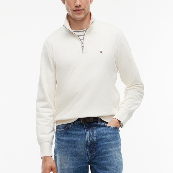 Tommy Hilfiger Mens Off-White Essential Fleece 1/4 Zip main image