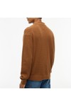 Tommy Hilfiger Mens Brown Fisherman Rib Jonny Collar Knitted Polo Shirt